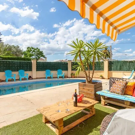S46-casa De Vacaciones Climatizada Con Piscina, En El Centro Junto Al Mar, Barbacoa Y Wiifi 度假居 *