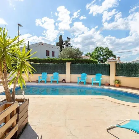 S46-casa De Vacaciones Climatizada Con Piscina, En El Centro Junto Al Mar, Barbacoa Y Wiifi בית נופש *